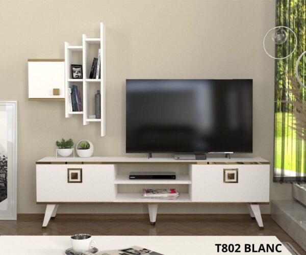 TABLE TELEVISEUR GLOSS UNIT BLANC T802