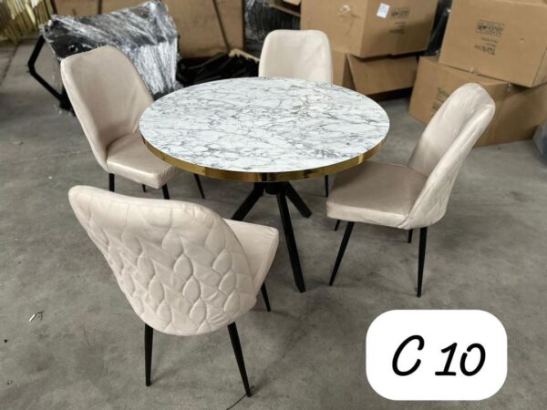 TABLE A MAGER 4 CHAISES RONDE