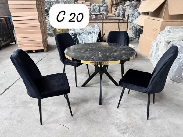 TABLE A MANGER RONDE 4 CHAISES