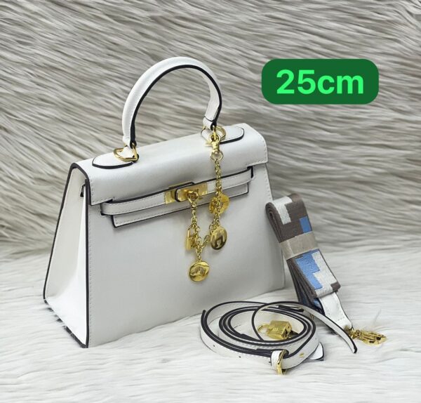 SAC HERME 25CM  BLANC