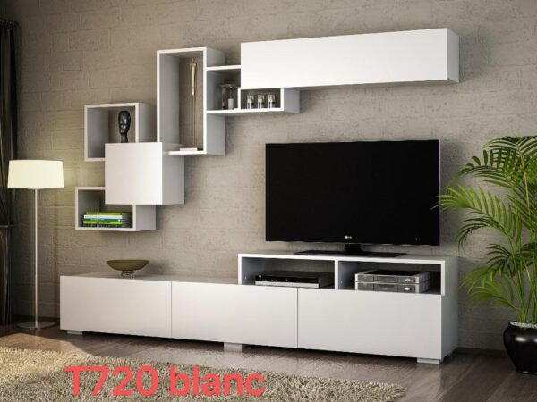 TABLE TVELEVISEUR PELIT TV UNIT 3 CARTONS BLANC T720-MA